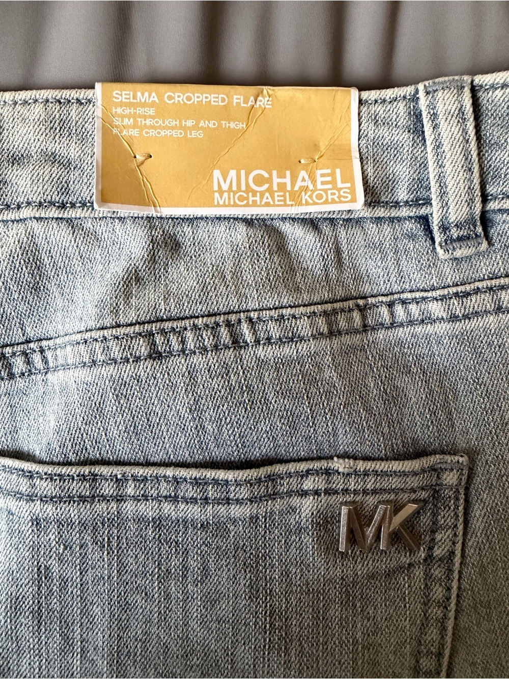 MICHAEL Michael Kors Light Blue Selma Cropped Flare Jeans 25 Inches inseam